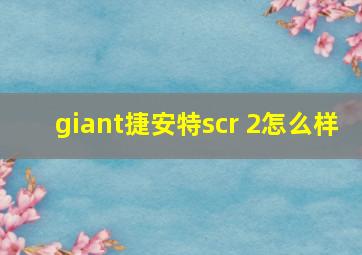 giant捷安特scr 2怎么样